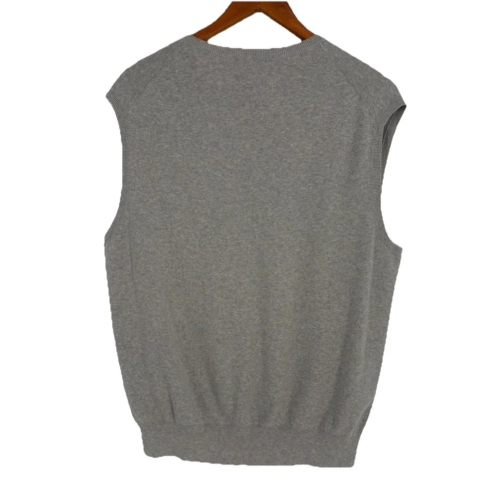 Polo‎ Ralph Lauren Pima Cotton Sweater Vest XL Gray Preppy Classic Lightweight
